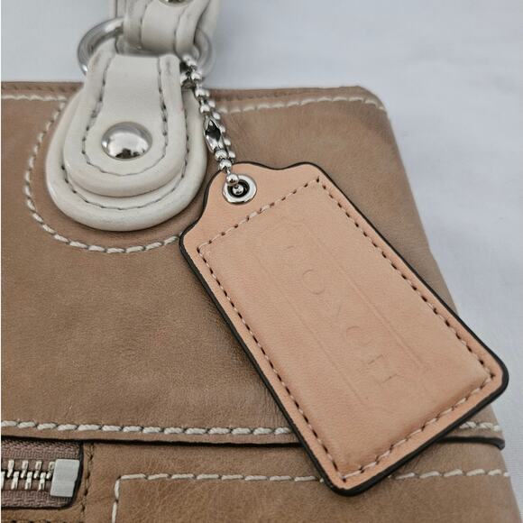 Coach Poppy Glam Brown Leather Large Spectator Tote 18998 Shoulder Purse Basic - Picture 4 of 8